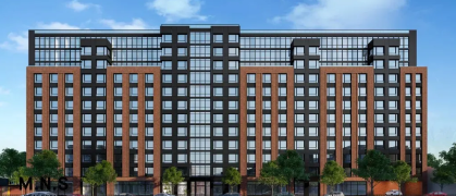 A rendering of the 12-story building at 72-01 Queens Blvd.